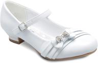 dressforless white pu girls' shoes with pretty rosettes for flats logo