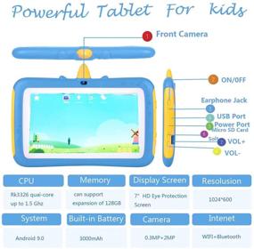 img 3 attached to 📱 Детский планшет 7 дюймов, планшет на Android 9.0 с WiFi, Bluetooth, родительским контролем, 2 ГБ + 16 ГБ, синий.