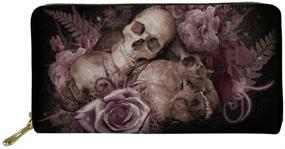 img 4 attached to Instantarts Women's Skull Pu Leather Wallet: Long Purse & Clutch Handbag with Card Holder