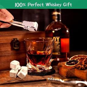 img 1 attached to Viu Whiskey Glass Set with Whisky Rocks Cooling Stone (8pcs) for Bourbon - Men's Whiskey Gift Set - Ideal for Birthday, Anniversary, Father's Day