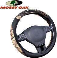 mossy oak camo steering wheel cover - pu leather and cotton twill logo