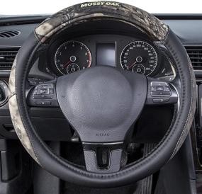 img 2 attached to Mossy Oak Camo Steering Wheel Cover - PU Leather And Cotton Twill