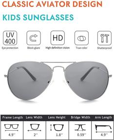 img 3 attached to Children's Pilot Sunglasses for Boys and Girls with Case | Polarized UV 400 Protection | Toddler Eyewear Age 2-12