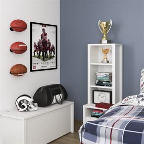 img 3 attached to 🏈 Sporta Wall Mount Football Rack - Ball Holder Organizer and Storage Rack, Steel, Black, Ideal for Sports Room Decor