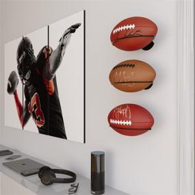 img 1 attached to 🏈 Sporta Wall Mount Football Rack - Ball Holder Organizer and Storage Rack, Steel, Black, Ideal for Sports Room Decor