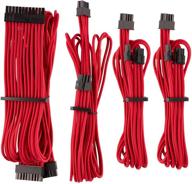 💯 corsair red premium individually sleeved psu cables starter kit with 2-year warranty for corsair power supplies logo