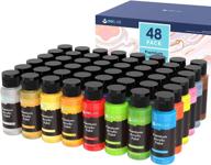 🎨 non-toxic acrylic paint set: 48 vibrant colors for artists, kids, and adults - rich pigment, no fading - ideal for canvas, crafts, wood painting logo