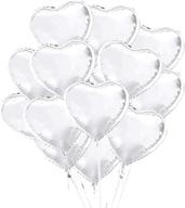 🎈 pack of 20 silver 18" foil heart balloons - ideal for party decorations and supplies logo