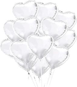 img 1 attached to 🎈 Pack of 20 Silver 18" Foil Heart Balloons - Ideal for Party Decorations and Supplies