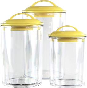 img 3 attached to 🍋 Set of 3 Lemon Calypso Basics Acrylic Storage Canisters by Reston Lloyd