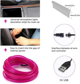 img 2 attached to JIGUOOR EL Wire 16.4ft / 5m Purple Neon Light Strip for Car Interior Decoration, DIY, Festival, Party, Pub - Halloween, Christmas