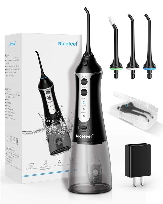 cordless nicefeel cleanable rechargeable irrigator 로고