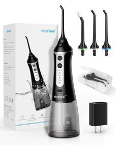 img 4 attached to Nicefeel Cordless Water Flosser Teeth Cleaner: 300ML Cleanable Water 🦷 Tank | Rechargeable | 3 Modes | Oral Irrigator for Oral Care