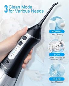 img 1 attached to Nicefeel Cordless Water Flosser Teeth Cleaner: 300ML Cleanable Water 🦷 Tank | Rechargeable | 3 Modes | Oral Irrigator for Oral Care