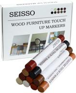 seisso furniture repair wax crayon kit: 10 color wood scratch remover sticks for floor, table, door, and cabinet restoration logo