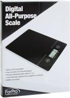 🔢 forpro digital all-purpose scale: black with quick unit conversion, lcd backlit display, and low battery indicator logo