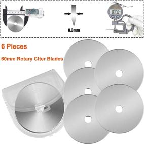 img 3 attached to High-quality Rotary Cutter Blades - Replacement Blades, 60mm, Compatible with Fiskars, OLFA, Martelli, Dremel, 🔪 Truecut, DAFA, SKS-7 - Ideal for Quilting, Scrapbooking, Sewing Arts & Crafts - 6 Pack (Silver)