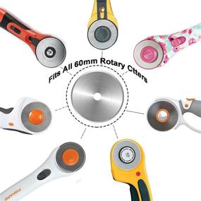 img 1 attached to High-quality Rotary Cutter Blades - Replacement Blades, 60mm, Compatible with Fiskars, OLFA, Martelli, Dremel, 🔪 Truecut, DAFA, SKS-7 - Ideal for Quilting, Scrapbooking, Sewing Arts & Crafts - 6 Pack (Silver)