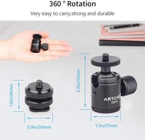 img 3 attached to 📷 ARTCISE CB19 Mini Ball Head: Portable CNC Machining Tripod Ball Head for Phones & Lightweight Cameras – 360° Rotation, Aluminum Alloy, Max Load 6.6lbs/3kg