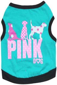 img 2 attached to 🐶 DERUILA 2pcs Dog Clothes Shirt Cotton for Small Girl Dogs | Pink Print Accessories | Cute Spring Summer Apparel for Chihuahua, Yorkie, and Puppy Pets