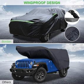 img 1 attached to 🚙 Ultimate Snowproof All Weather Car Cover for Jeep Wrangler 1987-2021 JK, JL, CJ, YJ, TJ 4 Doors - Waterproof, Sunproof, UV Protected SUV Cover (Black) with Zipper