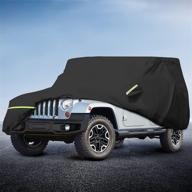 🚙 ultimate snowproof all weather car cover for jeep wrangler 1987-2021 jk, jl, cj, yj, tj 4 doors - waterproof, sunproof, uv protected suv cover (black) with zipper logo