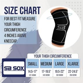 img 1 attached to 🏋️ SB SOX компрессионная бандажная повязка на колено: высококачественная поддержка, рассчитанная на сидячий образ жизни – идеальна для восстановления и повседневной носки – предоставляет максимальное облегчение боли, помогает при разрыве мениска и лечении артрита (черный/серый, средний)