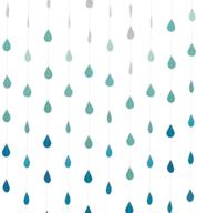 🌧️ cieovo 4 set gradual colors raindrop garland for nursery decor - april showers spring shower raindrop baby shower (gradual blue) logo