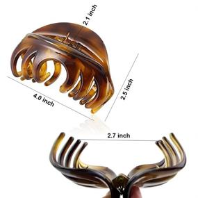 img 2 attached to Extra Large Octopus Hair Claw Clips for Women with Thick Hair - Non Slip Grip, 4 Inch Hair Clamps for Strong Hold (Pack of 3)