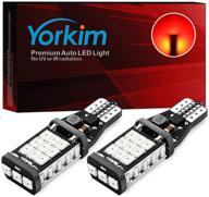 🔴 yorkim 912 921 led backup light bulbs red, high power 21-smd chipsets - bright, error free t15 906 904 902 w16w - pack of 2 logo