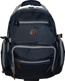 img 3 attached to SwissGear Breaker Laptop Backpack Pocket Blue: Stylish and Durable Travel Companion