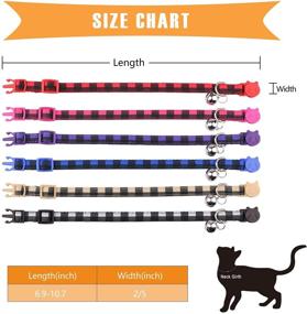 img 2 attached to 🐱 6 PCS Plaid Breakaway Cat Collars with Bell - Ideal Safety Collars for Cats and Kittens