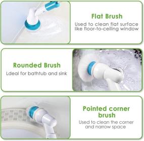 img 3 attached to 🧽 Efficient Electric Spin Scrubber: 360° Cordless Tub and Tile Cleaner with Replaceable Brush Heads and Extension Arm