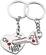 pair couple keychain heart love logo
