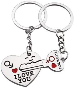 img 1 attached to Pair Couple Keychain Heart Love