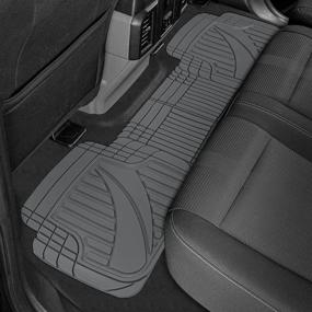 img 2 attached to Motor Trend FlexTough Advanced Gray Rubber Car Floor Mats With Cargo Liner Full Set - Front &Amp