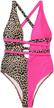 makemechic womens contrast leopard swimsuit women's clothing and swimsuits & cover ups logo