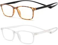 👓 jm 2-pack magnetic reading glasses: rectangle blue light blocking computer readers logo