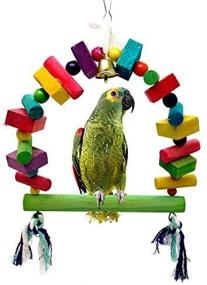 img 2 attached to Enhance Your Pet's Well-being with Mrli Pet Bird Swing Toys and Natural Wood Knots Block Rainbow Bridge