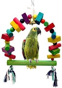 img 4 attached to Enhance Your Pet's Well-being with Mrli Pet Bird Swing Toys and Natural Wood Knots Block Rainbow Bridge