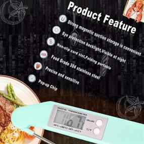 img 3 attached to Instant-Read Meat Thermometer: Swift and Precise Digital Food Thermometer with Foldable Probe