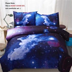 img 2 attached to 🌌 YOUSA Galaxy Print 3D Cloud Twin Bedding Duvet Cover Set (10)