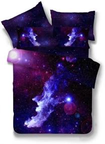 img 3 attached to 🌌 YOUSA Galaxy Print 3D Cloud Twin Bedding Duvet Cover Set (10)