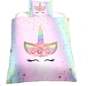 img 4 attached to Suncloris Emoji Unicorn Bedding Set Included Kids' Home Store