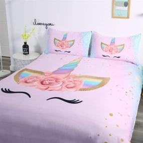 img 1 attached to Suncloris Emoji Unicorn Bedding Set Included Kids' Home Store