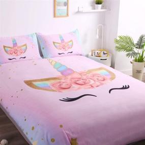 img 2 attached to Suncloris Emoji Unicorn Bedding Set Included Kids' Home Store