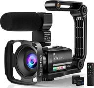 📷 2.7k full hd video camera camcorder for youtube vlogging, night vision, touch screen - 36mp/30fps, 16x zoom, microphone, remote control, 2 batteries logo