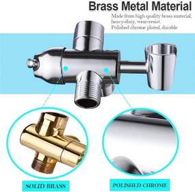 img 3 attached to 🚿 Chrome Plated Shower Arm Diverter 3 Way with Handheld Shower Mount Bracket - Universal Brass Valve Replacement for Bathroom Shower System - G1/2 Fittings - Suitable for Hand Shower and Fixed Spray Head