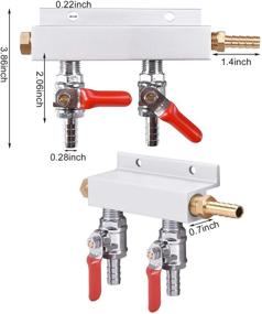 img 1 attached to 🍺 CO2 Distributor Manifold with Integrated Check Valves - 2-Way Gas Splitter for Homebrew Beer Making and Brewing Tool (5/16" Barb/Stem)