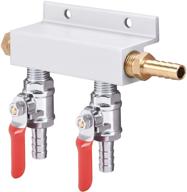 🍺 co2 distributor manifold with integrated check valves - 2-way gas splitter for homebrew beer making and brewing tool (5/16" barb/stem) logo